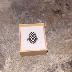 Checkered Sterling Silver Ring